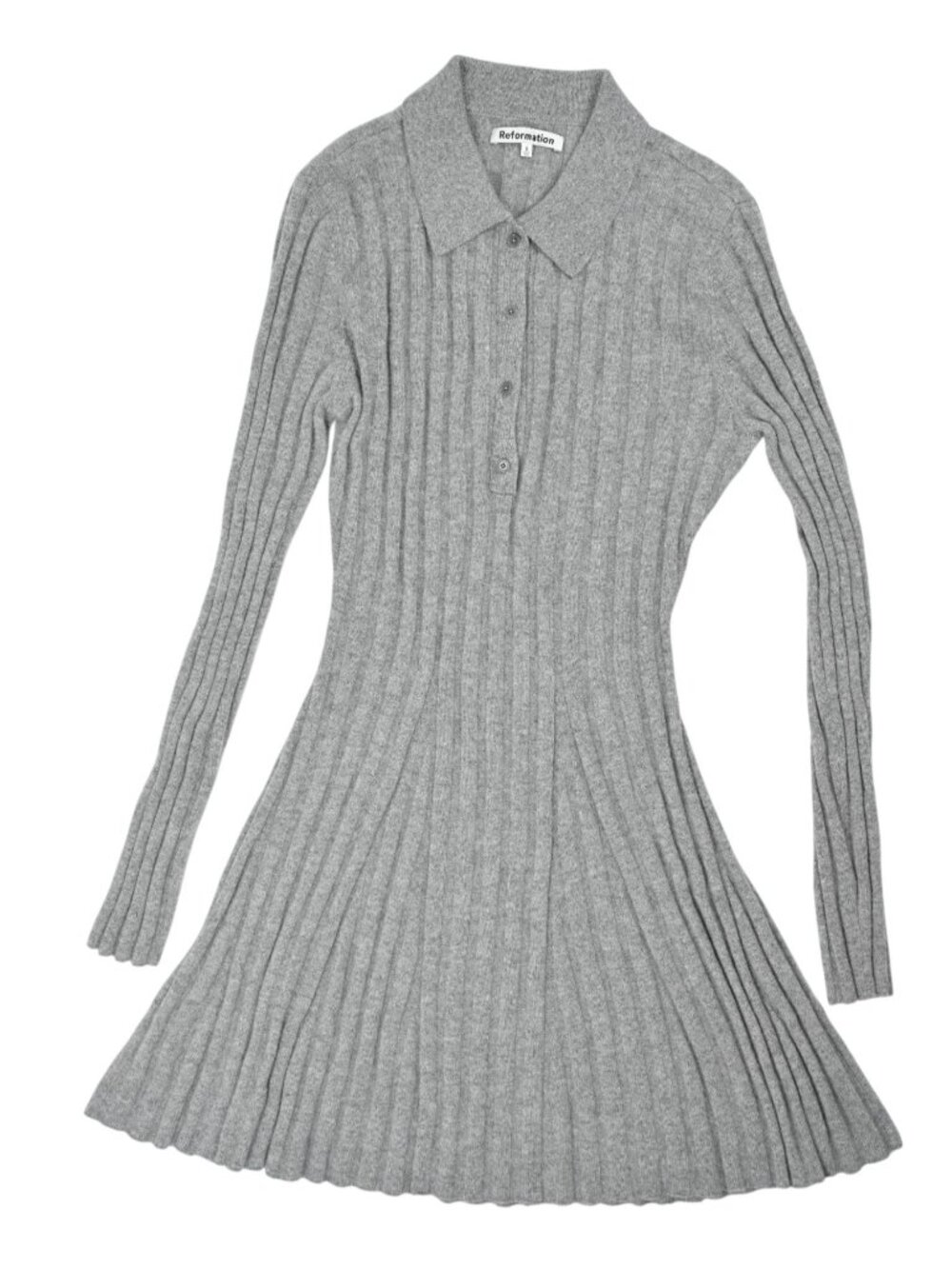 Reformation Walsh Cashmere Collared Mini Dress in Husky